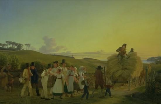 Vilhelm Hammershoi Bnder vender hjem fra marken med det sidste las korn China oil painting art
